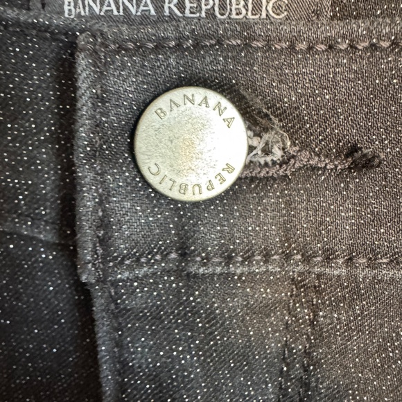 Banana Republic Womens Mid-Rise Skinny Glitter Jeans Black 28 Retro Disco Preppy - Picture 3 of 15
